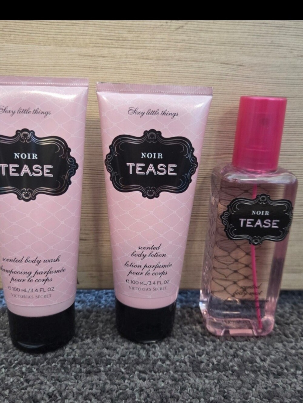3-piece Victoria's Secret Sexy Little Things Noir Tease travel set-discontinued